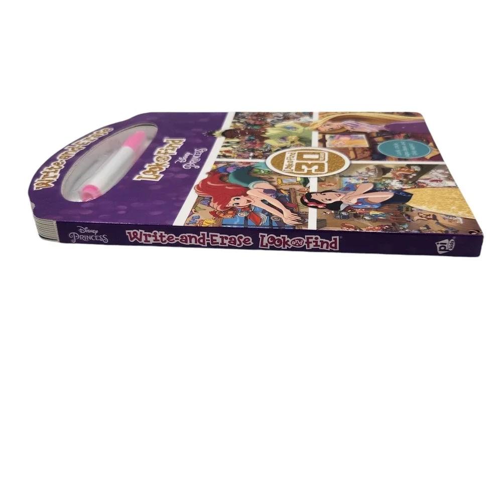 Disney Princess Write-and-Erase Look &‎ Find Wipe Clean Learning Board 20 Pages - Picture 8 of 14